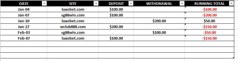 sports betting record keeping spreadsheet step 1